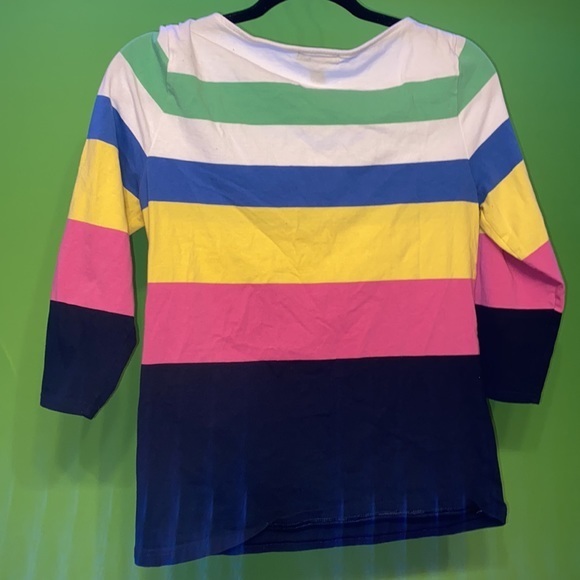 Ladies CHAPS stripes coloured tshirt great shape size Medium long sleeve shirt - Picture 7 of 7